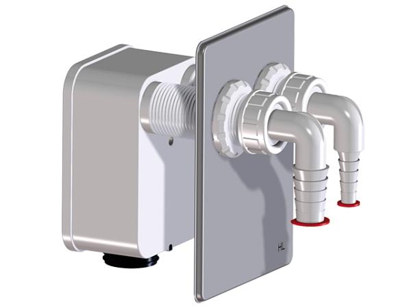Komplettierset mit Doppelanschluss passend zu Waschgeräte-UP-Siphon HL4000.0 HL4000.2